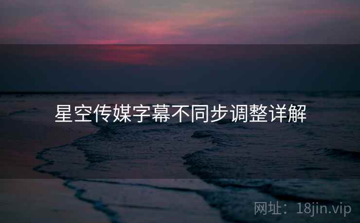 星空传媒字幕不同步调整详解  第1张